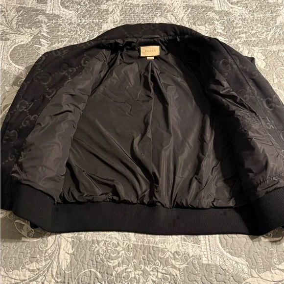 Gucci Black Patterned Bomber Jacket - Picture 3 of 5
